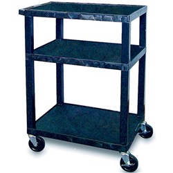 Tuffy Utility Trolley 3 Shelf 86cmH Black